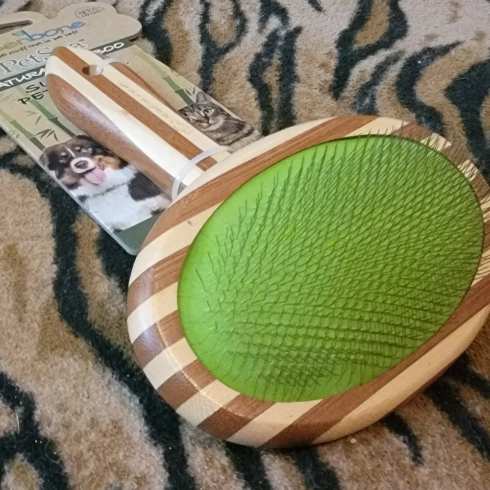 Dog or Cat Greenbone Natural Bamboo Slicker Pet Brush